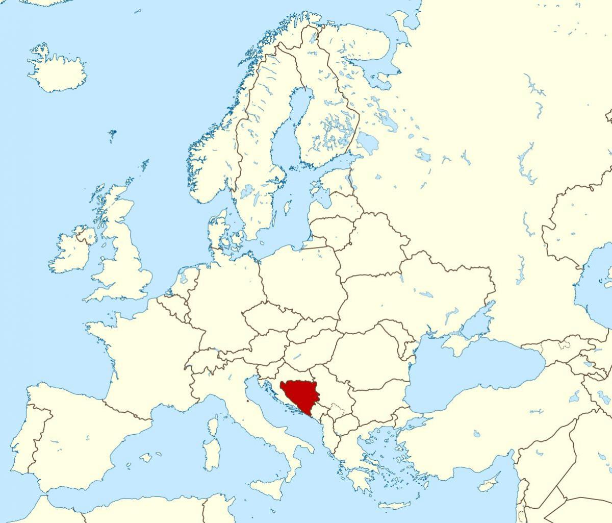 Bosnija ir Hercegovina pasaulio žemėlapis