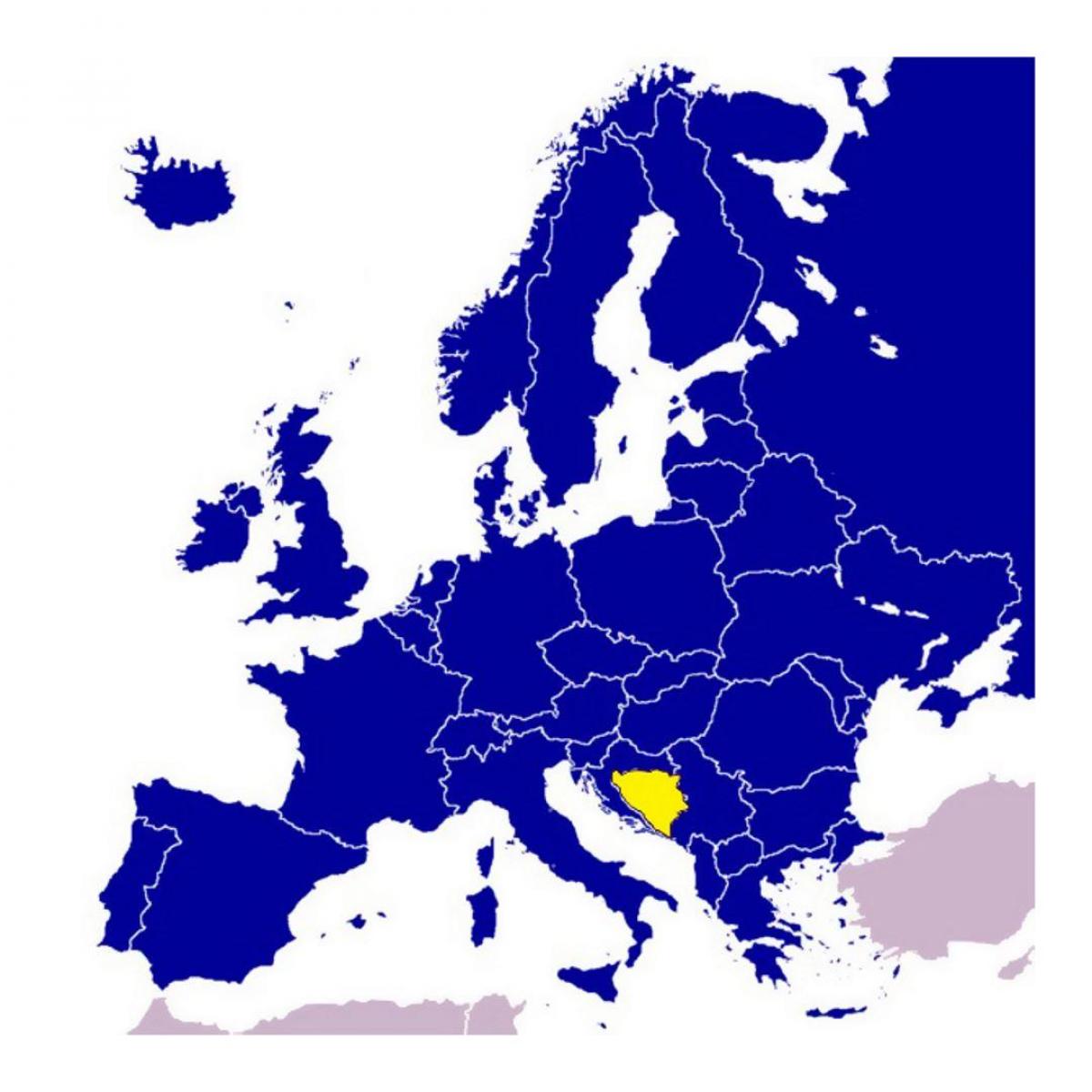 Žemėlapis Bosnijos ir Hercegovinos europa