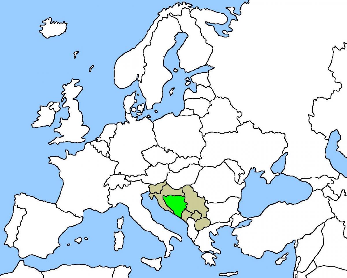 Žemėlapis Bosnijos vietą 