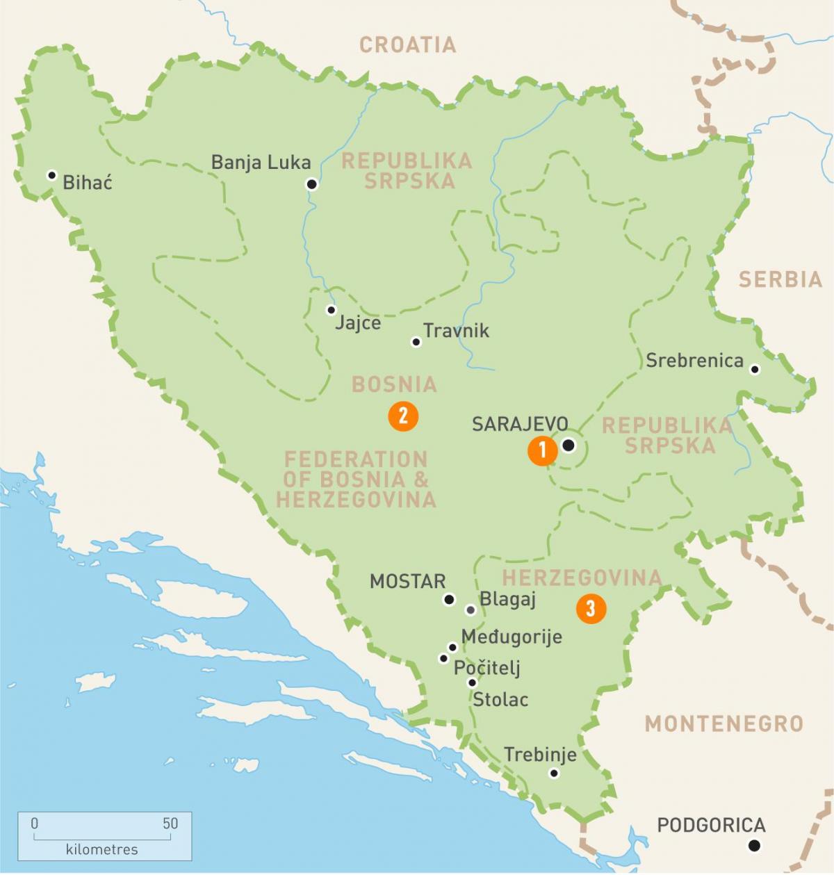 Žemėlapis sarajeve Bosnijos