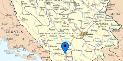 Žemėlapis Bosnija ir Hercegovina mostar