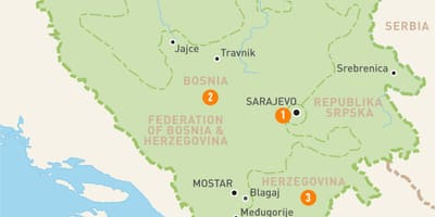 Žemėlapis sarajeve Bosnijos